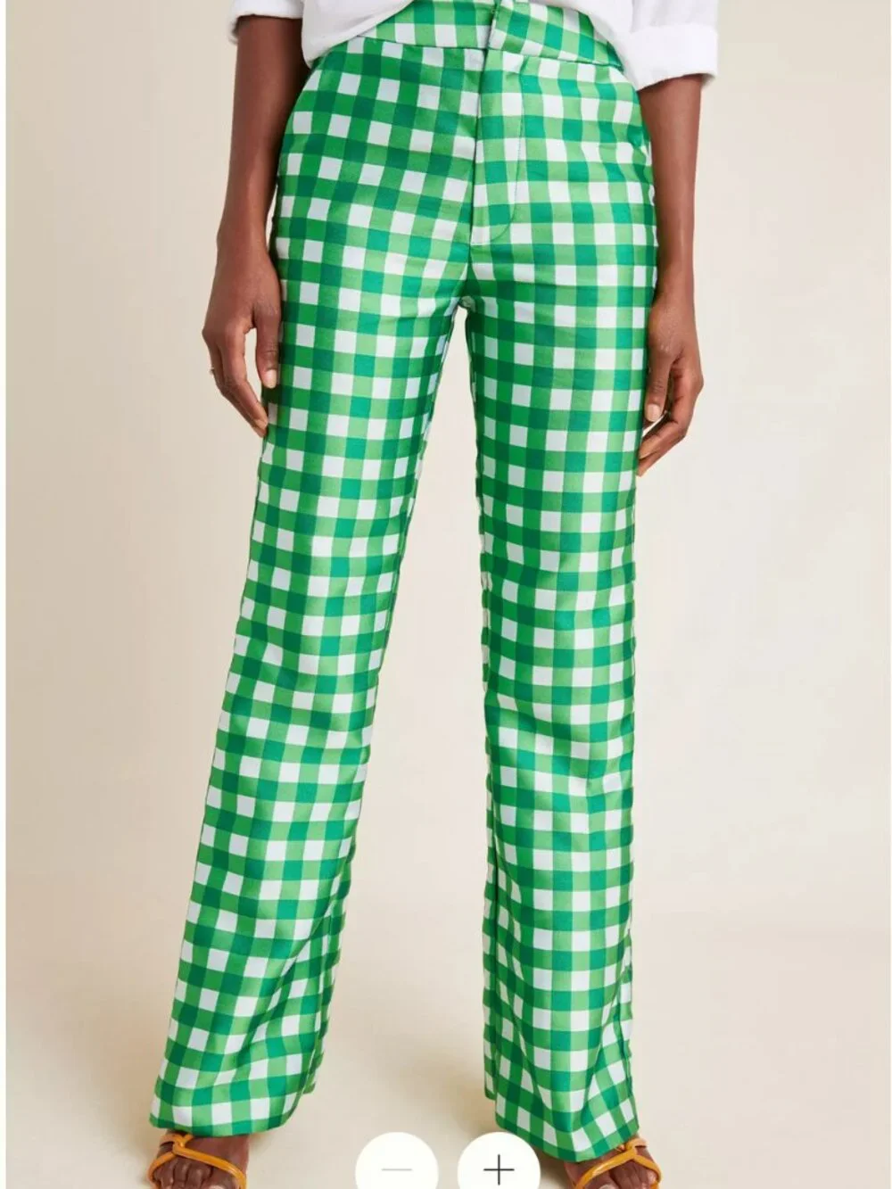 Cynthia Rowley Green and White Check Kids Pajama Bottoms